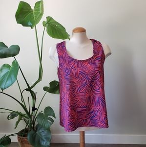 COSTA BLANCA | Abstract Blue & Pink Open Back Top